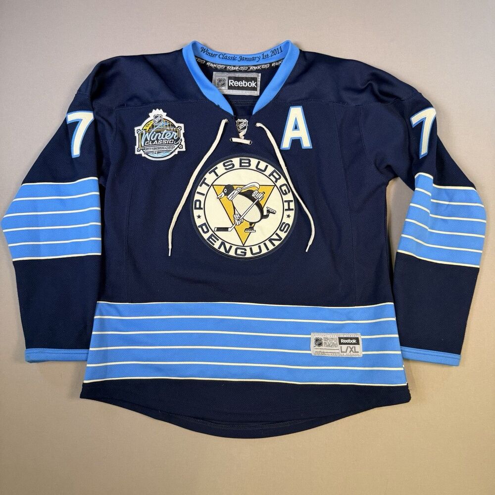 Reebok Pittsburgh Penguins Malkin Winter Classic 2011 Stitched Jersey Youth L/XL